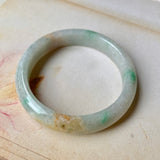 54.5mm A-Grade Natural Tri-Colour Jadeite Modern Round Bangle No.151920