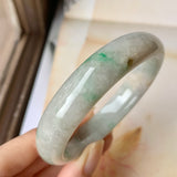 54.5mm A-Grade Natural Tri-Colour Jadeite Modern Round Bangle No.151920