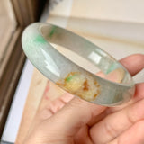 54.5mm A-Grade Natural Tri-Colour Jadeite Modern Round Bangle No.151920