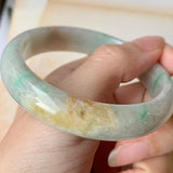 54.5mm A-Grade Natural Tri-Colour Jadeite Modern Round Bangle No.151920