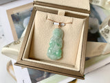 A-Grade Natural Moss on Snow Jadeite Goddess of Mercy Pendant No.171140