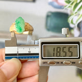 18.5mm A-Grade Natural Moss on Snow Jadeite Pixiu Ring No.162306