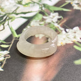 16.8mm A-Grade Natural Jadeite Saddle Top Ring Band No.161975
