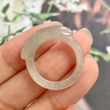 16.8mm A-Grade Natural Jadeite Saddle Top Ring Band No.161975
