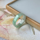 SOLD OUT: 16.2mm A-Grade Natural Light Green Jadeite Ring Band No.220580