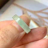 SOLD OUT: 16.2mm A-Grade Natural Light Green Jadeite Ring Band No.220580