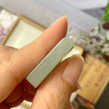 A-Grade Natural Light Green Jadeite Rectangle Pendant No.220644