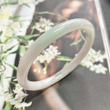 52.2mm A-Grade Jadeite White Green Oval Bangle No.151764