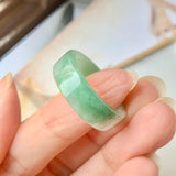 18.1mm A-Grade Natural Green Jadeite Ring Band No.220581