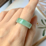 18.1mm A-Grade Natural Green Jadeite Ring Band No.220581