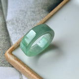 15.5mm A-Grade Natural  Green Jadeite Ring Band No.220582