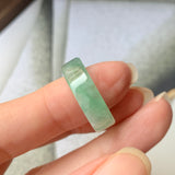 15.5mm A-Grade Natural  Green Jadeite Ring Band No.220582