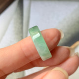 15.5mm A-Grade Natural  Green Jadeite Ring Band No.220582