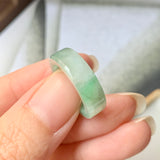 15.5mm A-Grade Natural  Green Jadeite Ring Band No.220582