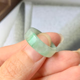 15.5mm A-Grade Natural  Green Jadeite Ring Band No.220582