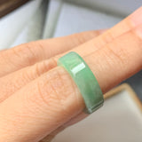 15.5mm A-Grade Natural  Green Jadeite Ring Band No.220582