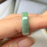 15.5mm A-Grade Natural  Green Jadeite Ring Band No.220582