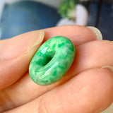 A-Grade Natural Floral Jadeite Bagel Piece No.171649