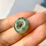 A-Grade Natural Floral Jadeite Bagel Piece No.220236