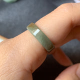 16.2mm A-Grade Natural Earthy Tone Jadeite Ring Band No.220583