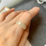 16.3mm A-Grade Natural Light Yellowish White Jadeite Ring Band No.220584