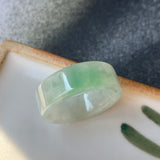 16.3mm A-Grade Natural Light Green Jadeite Ring Band No.220585