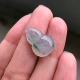 Icy A-Grade Type A Natural Floral Jadeite Jade Calabash Pendant No.170482