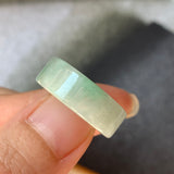 16.3mm A-Grade Natural Light Green Jadeite Ring Band No.220585