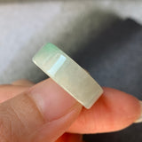 16.3mm A-Grade Natural Light Green Jadeite Ring Band No.220585