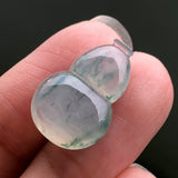 Icy A-Grade Type A Natural Floral Jadeite Jade Calabash Pendant No.170482