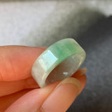 16.3mm A-Grade Natural Light Green Jadeite Ring Band No.220585
