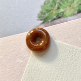 A-Grade Reddish Brown Jadeite Bagel Piece No.171602