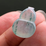 Icy A-Grade Type A Natural Floral Jadeite Jade Calabash Pendant No.170482