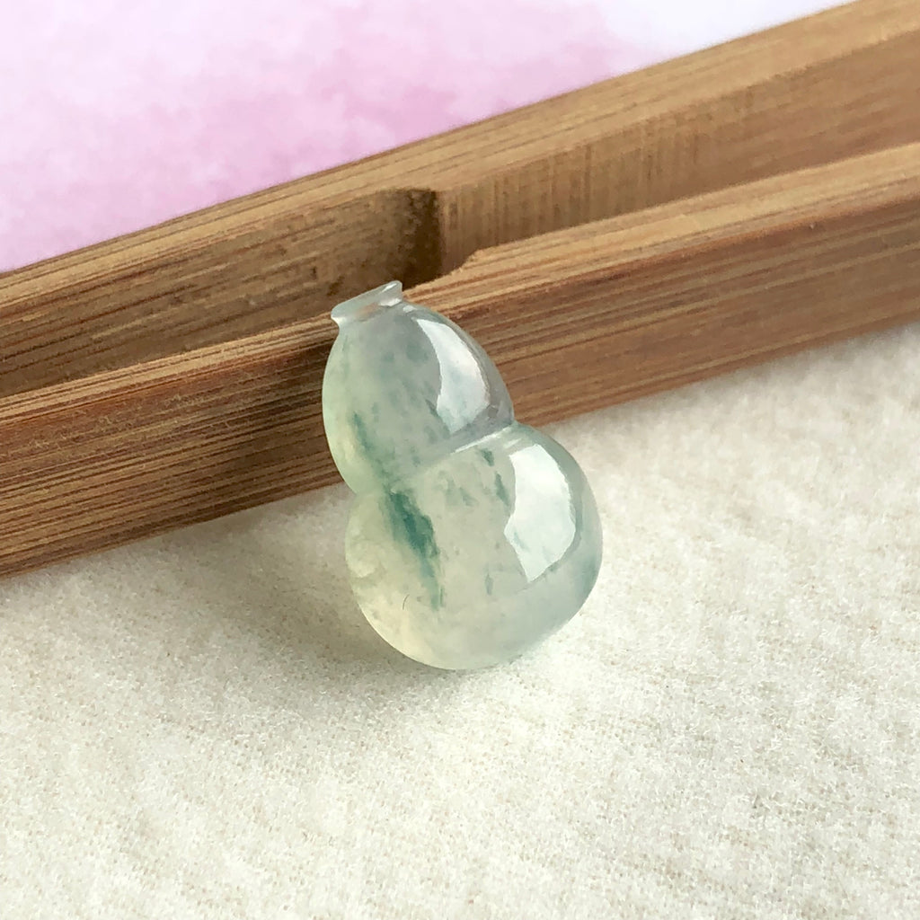 Icy A-Grade Type A Natural Floral Jadeite Jade Calabash Pendant No.170482