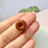 A-Grade Reddish Brown Jadeite Bagel Piece No.171602