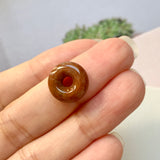 A-Grade Reddish Brown Jadeite Bagel Piece No.171602
