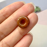 A-Grade Reddish Brown Jadeite Bagel Piece No.171602