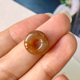 A-Grade Reddish Brown Jadeite Bagel Piece No.171603