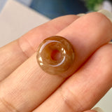 A-Grade Reddish Brown Jadeite Bagel Piece No.171603