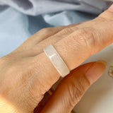 16.3mm A-Grade Natural White Jadeite Ring Band No.162191