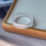 SOLD OUT - Icy 16.3mm A-Grade Natural Pink Jadeite Ring Band No.162192