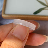 SOLD OUT - Icy 16.3mm A-Grade Natural Pink Jadeite Ring Band No.162192
