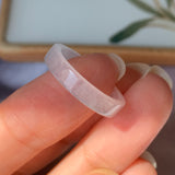 SOLD OUT - Icy 16.3mm A-Grade Natural Pink Jadeite Ring Band No.162192
