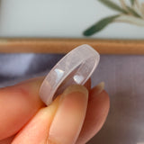 SOLD OUT - Icy 16.3mm A-Grade Natural Pink Jadeite Ring Band No.162192