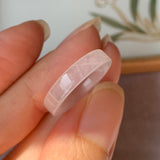 SOLD OUT - Icy 16.3mm A-Grade Natural Pink Jadeite Ring Band No.162192