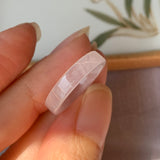 SOLD OUT - Icy 16.3mm A-Grade Natural Pink Jadeite Ring Band No.162192