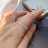 SOLD OUT - Icy 16.3mm A-Grade Natural Pink Jadeite Ring Band No.162192