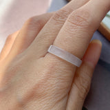 SOLD OUT - Icy 16.3mm A-Grade Natural Pink Jadeite Ring Band No.162192
