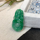 A-Grade Natural Jadeite Bat And Money Pendant No.170812