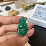 A-Grade Natural Jadeite Bat And Money Pendant No.170812